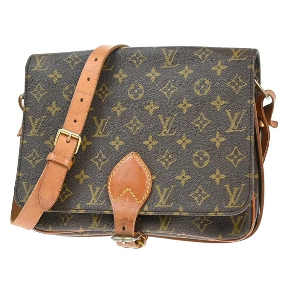 LOUIS VUITTON Cartouchiere GM Shoulder Bag Monogram Leather Brown M51252 32EE821 - Picture 1 of 16